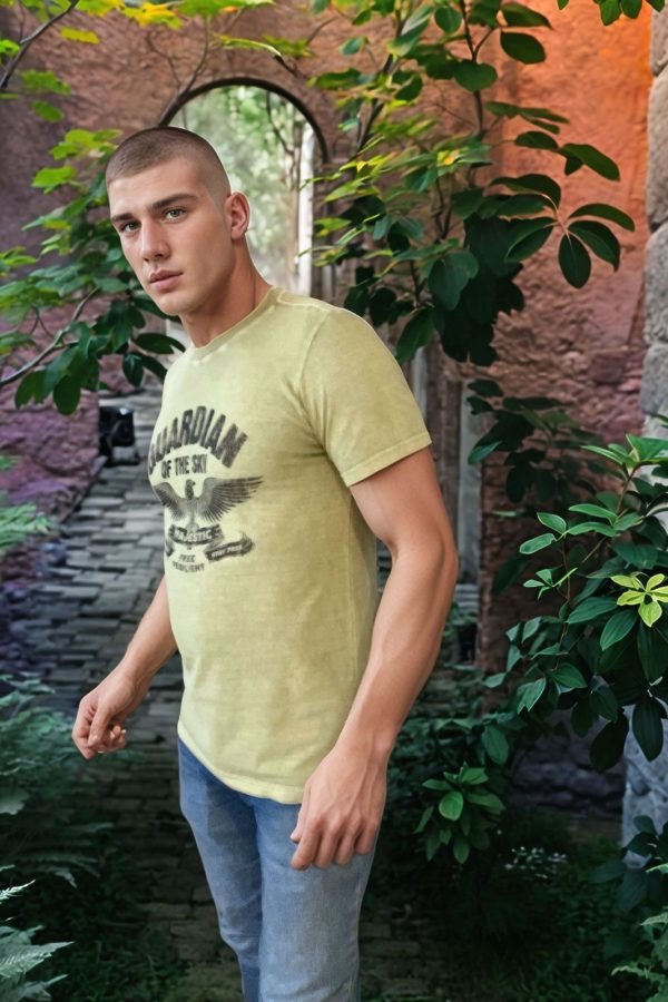 Camiseta Estonada Masculina Verde Militar