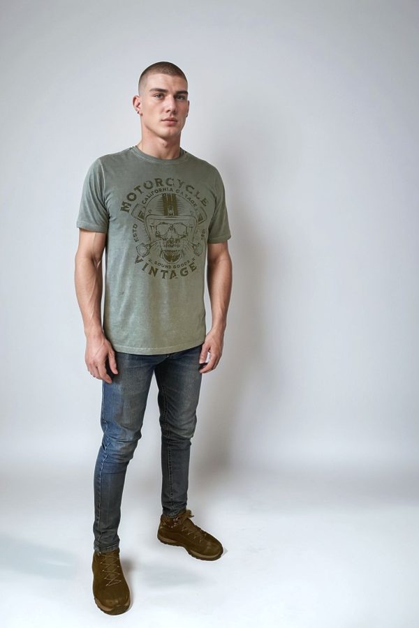 Camiseta Estonada Masculina Verde Floresta